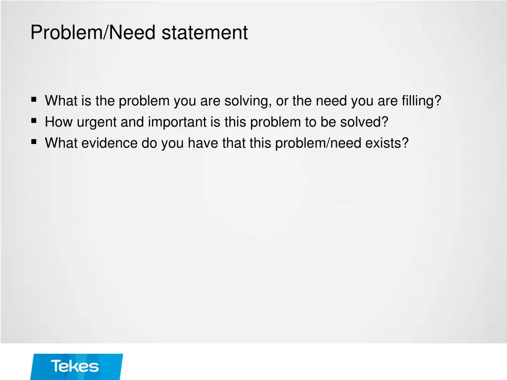 problem need statement