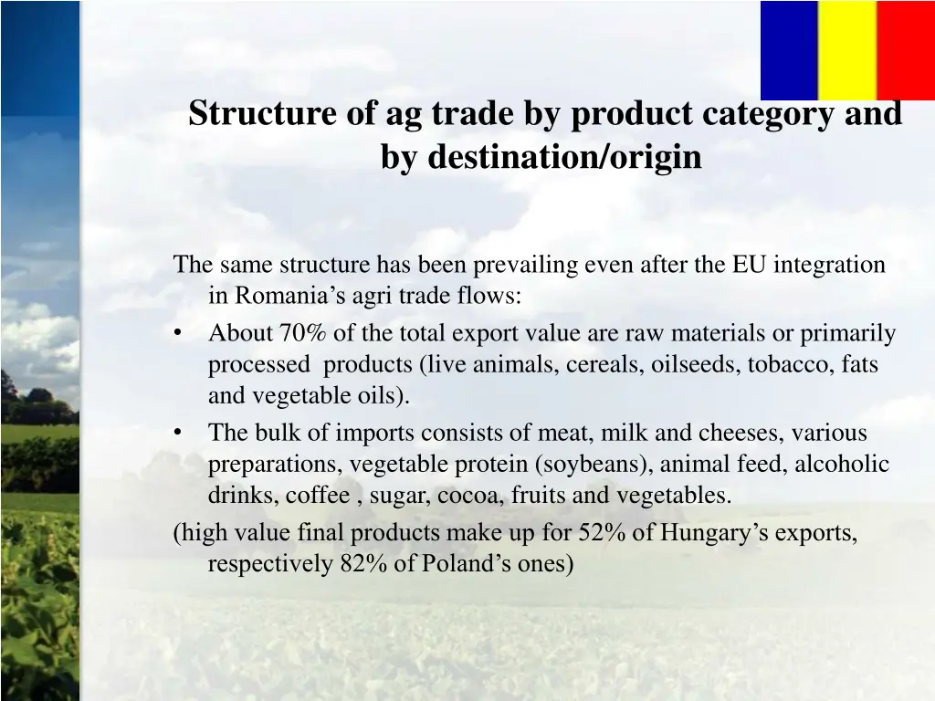 structure of ag trade by product category