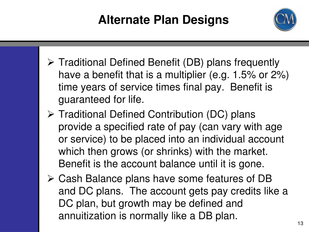 alternate plan designs