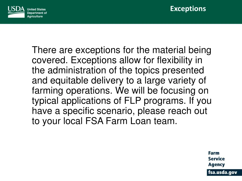 exceptions