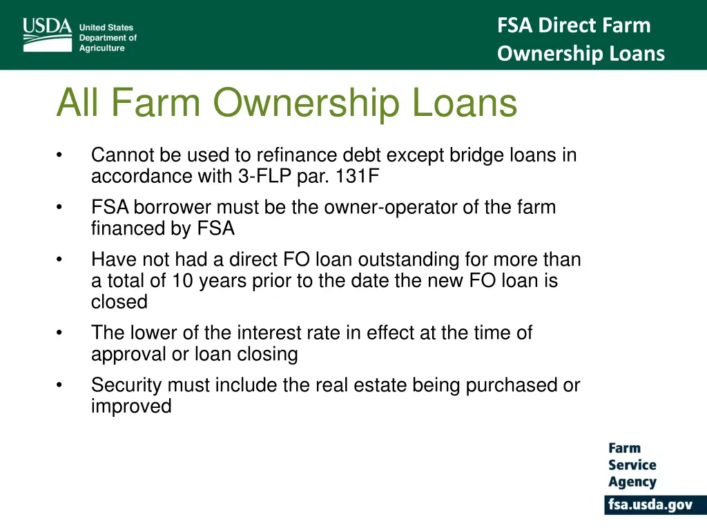 fsa direct farm ownership loans 2
