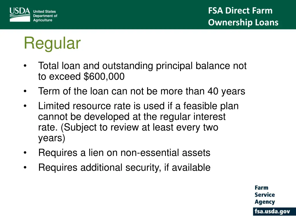 fsa direct farm ownership loans 3