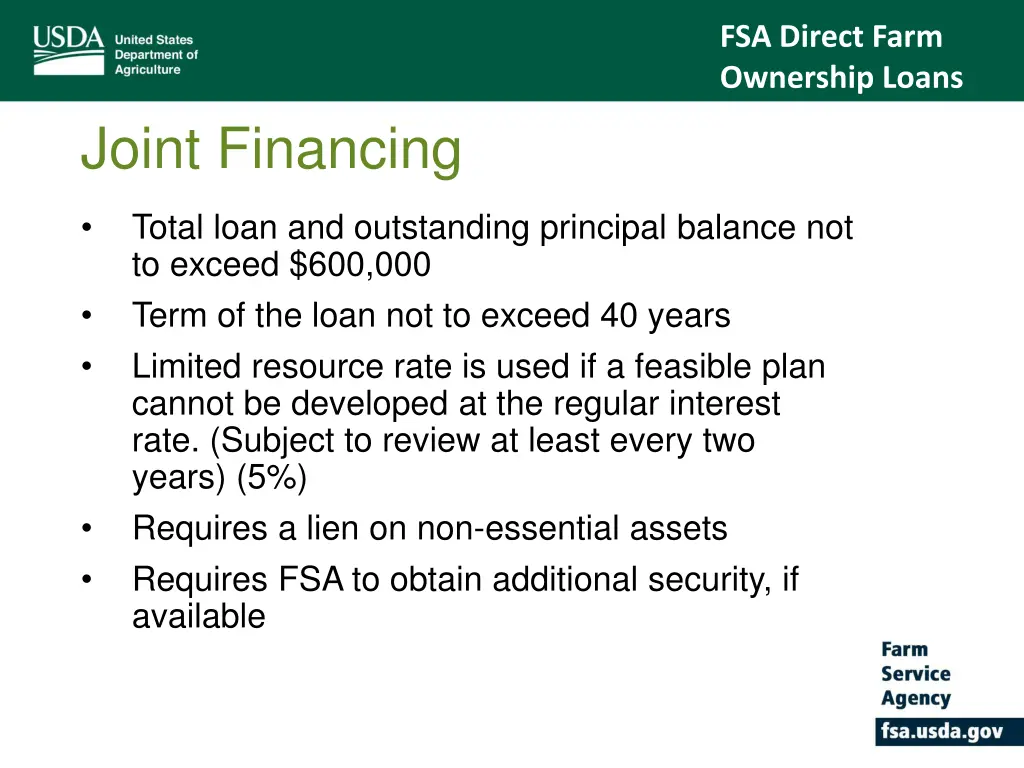 fsa direct farm ownership loans 5