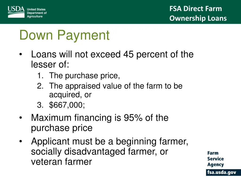 fsa direct farm ownership loans 7