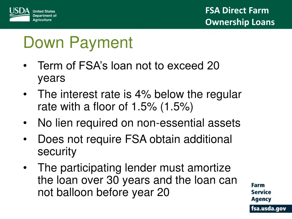 fsa direct farm ownership loans 8