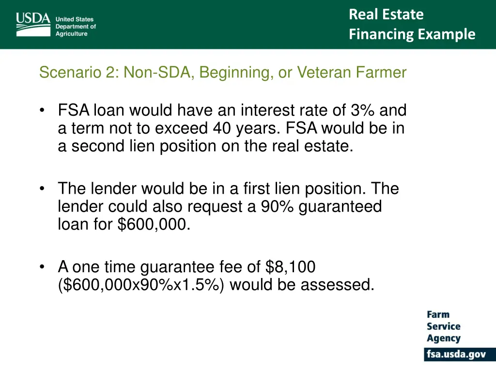 real estate financing example 4