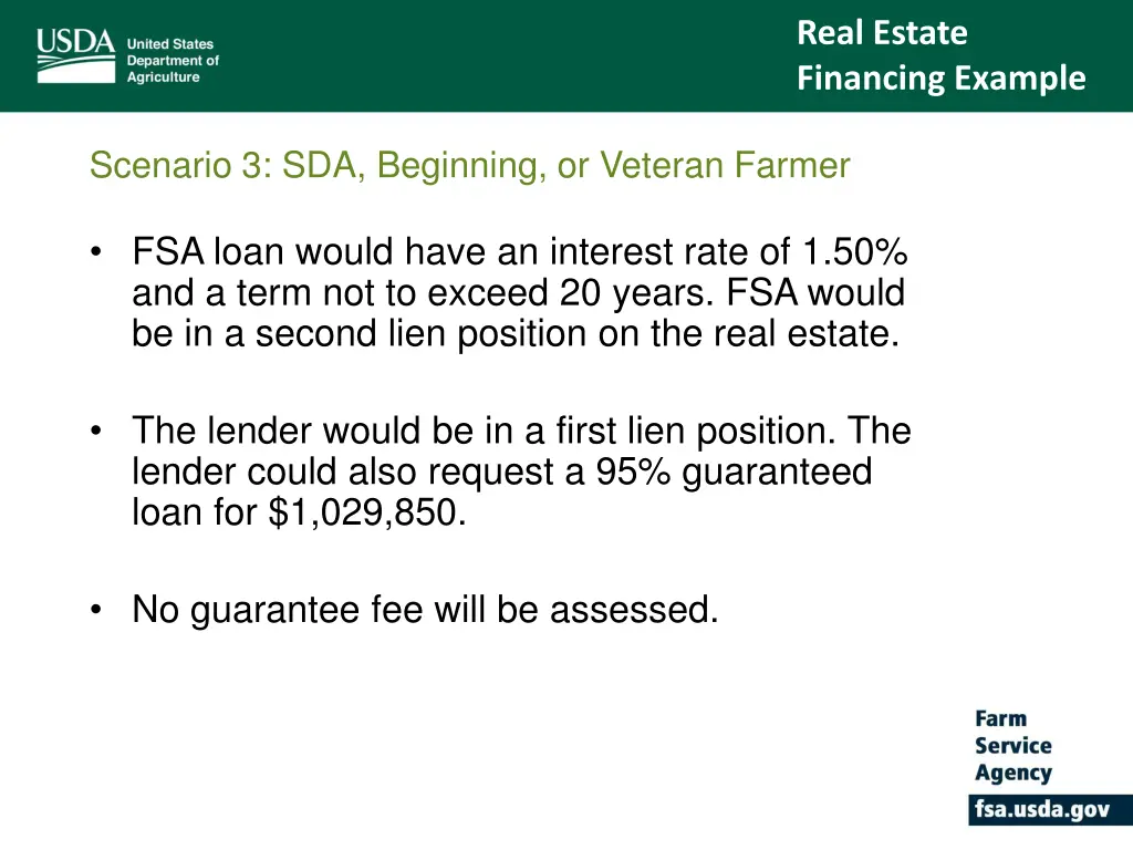 real estate financing example 6