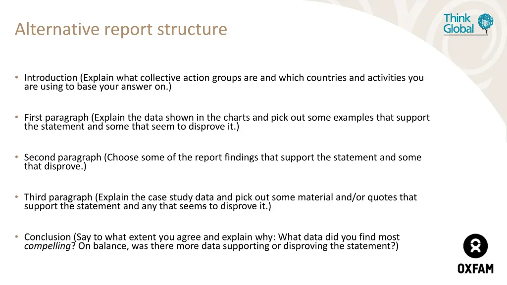 alternative report structure