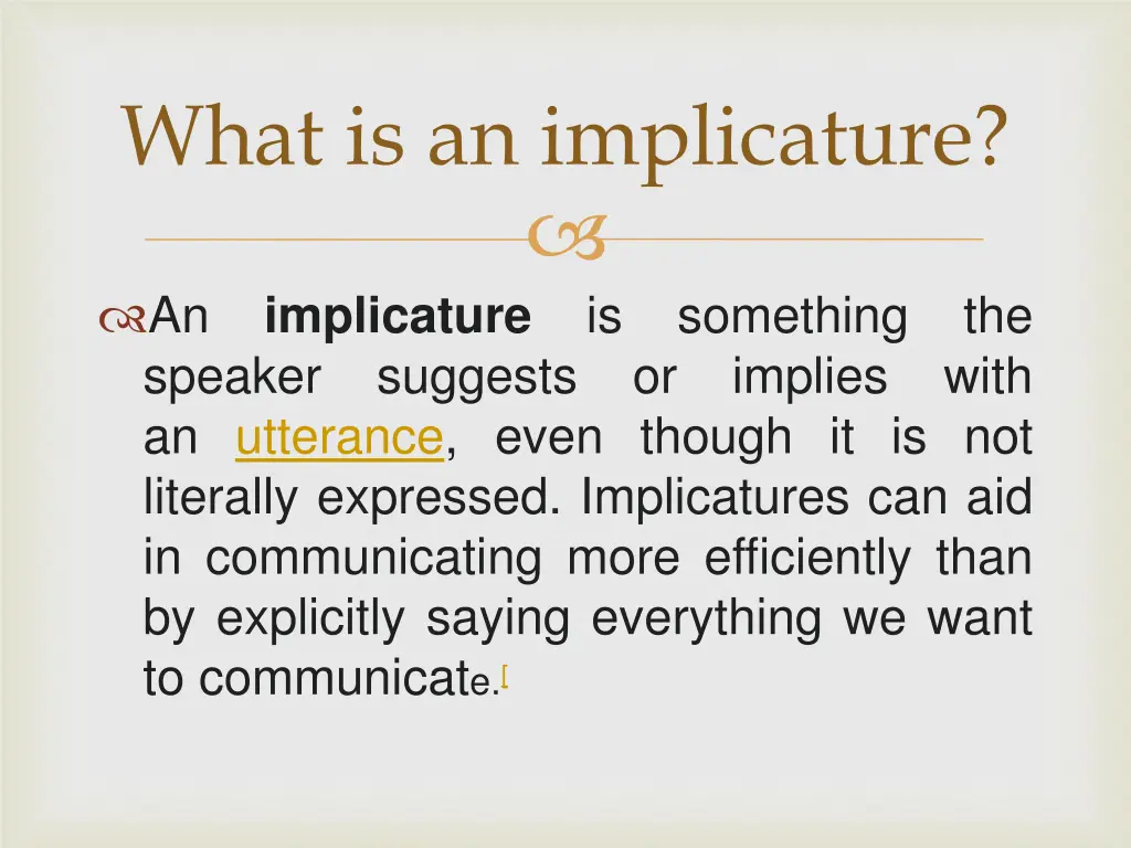 what is an implicature