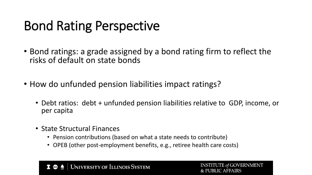 bond rating perspective bond rating perspective
