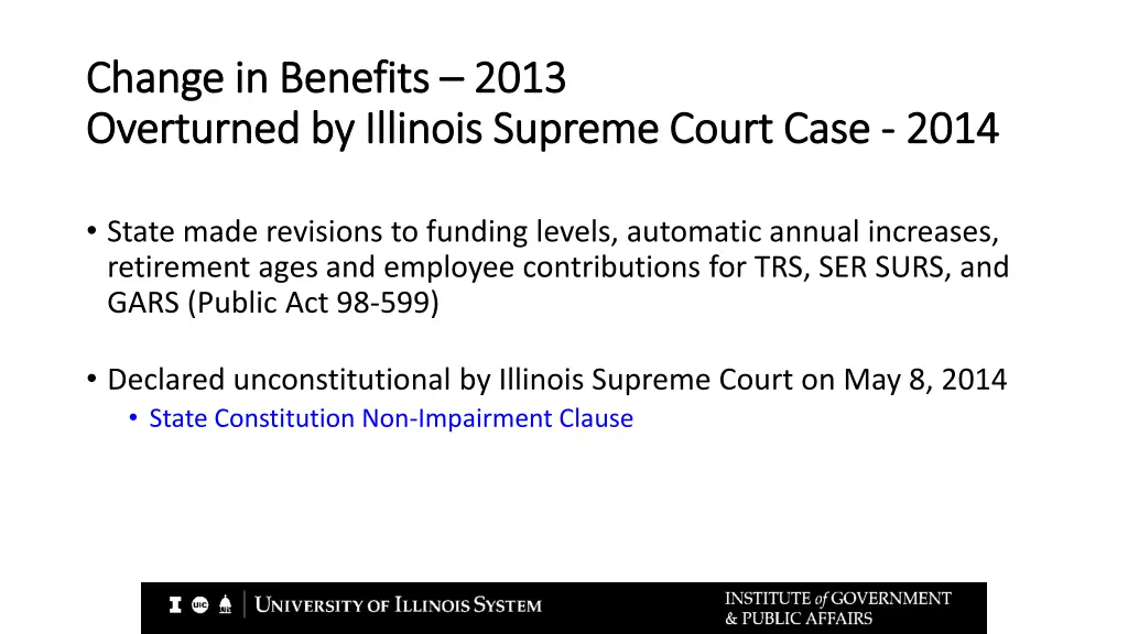 change in benefits change in benefits 2013