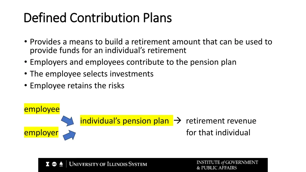 defined contribution plans defined contribution