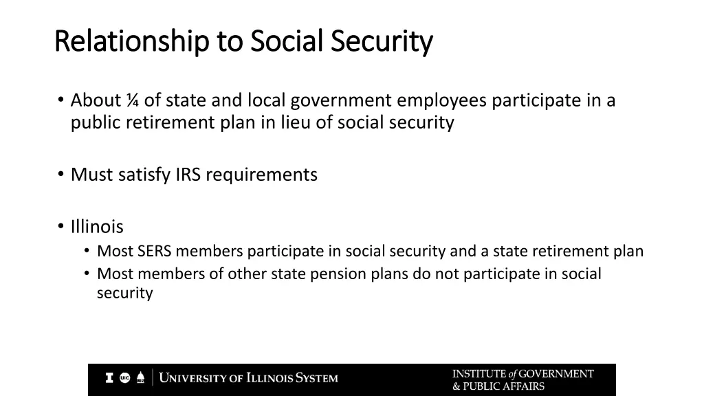 relationship to social security relationship