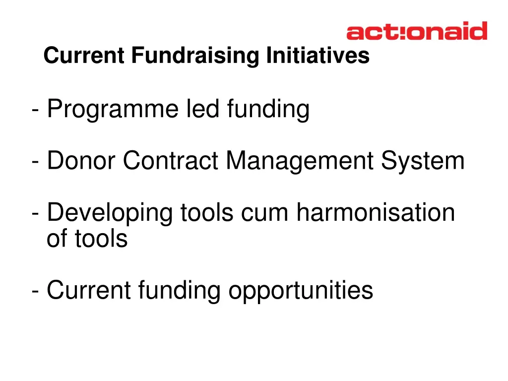 current fundraising initiatives