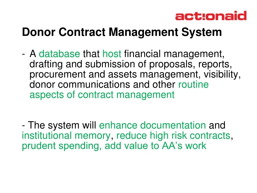 donor contract management system