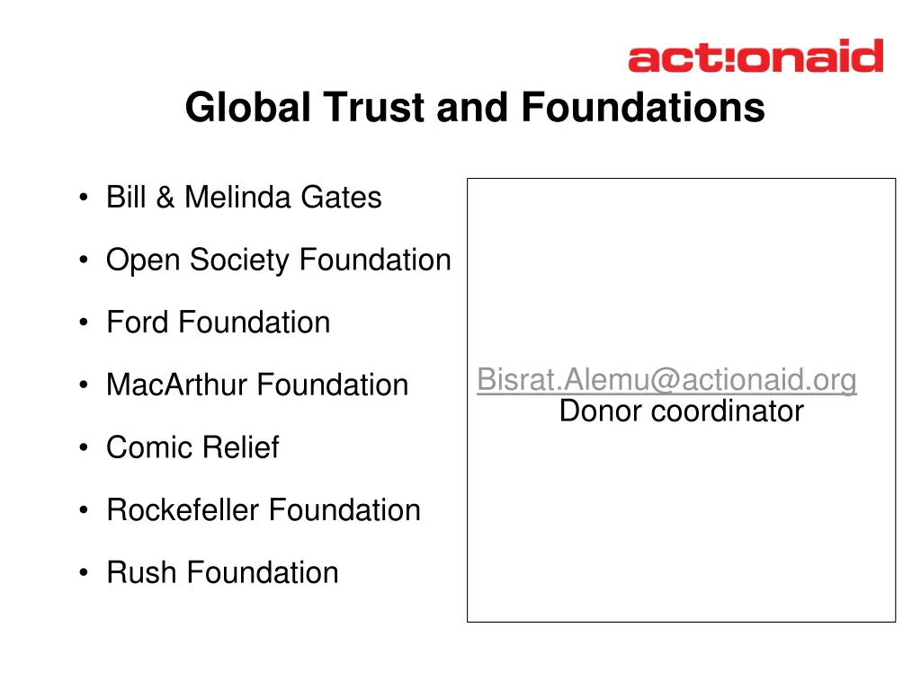 global trust and foundations