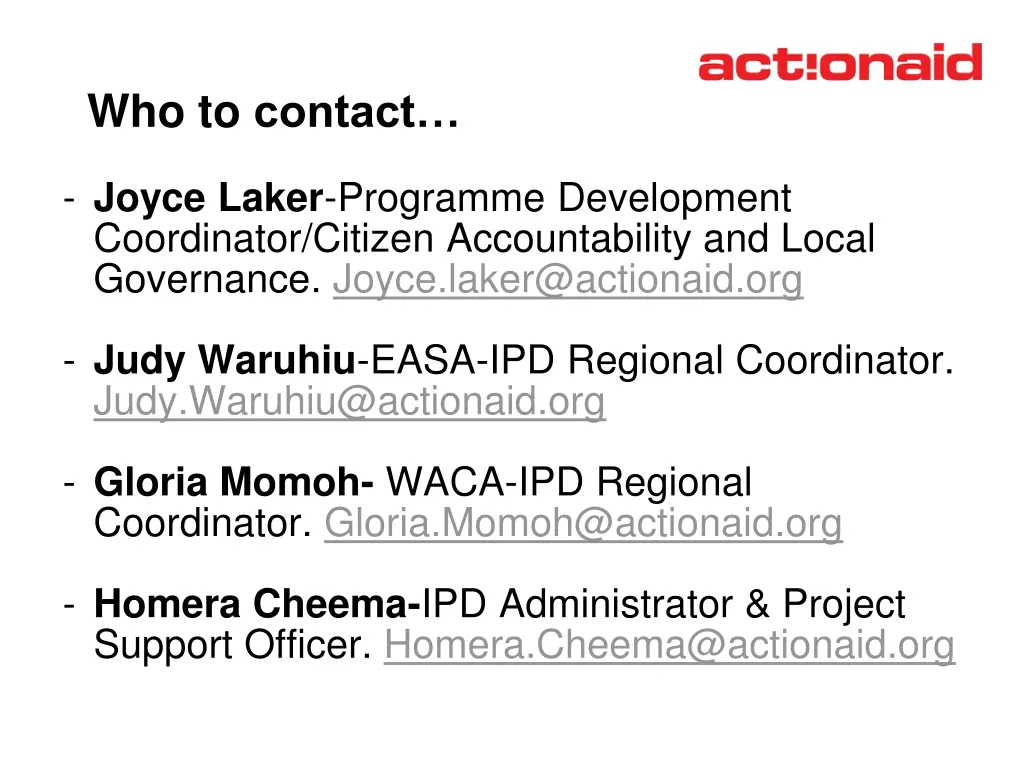 who to contact