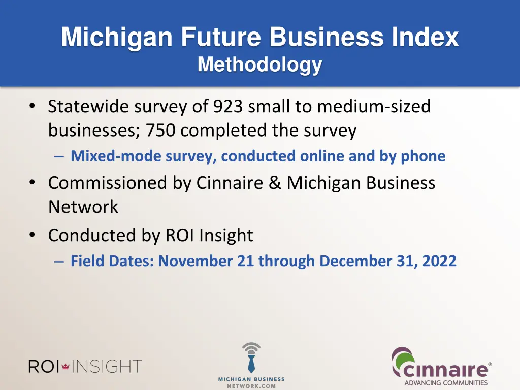 michigan future business index methodology