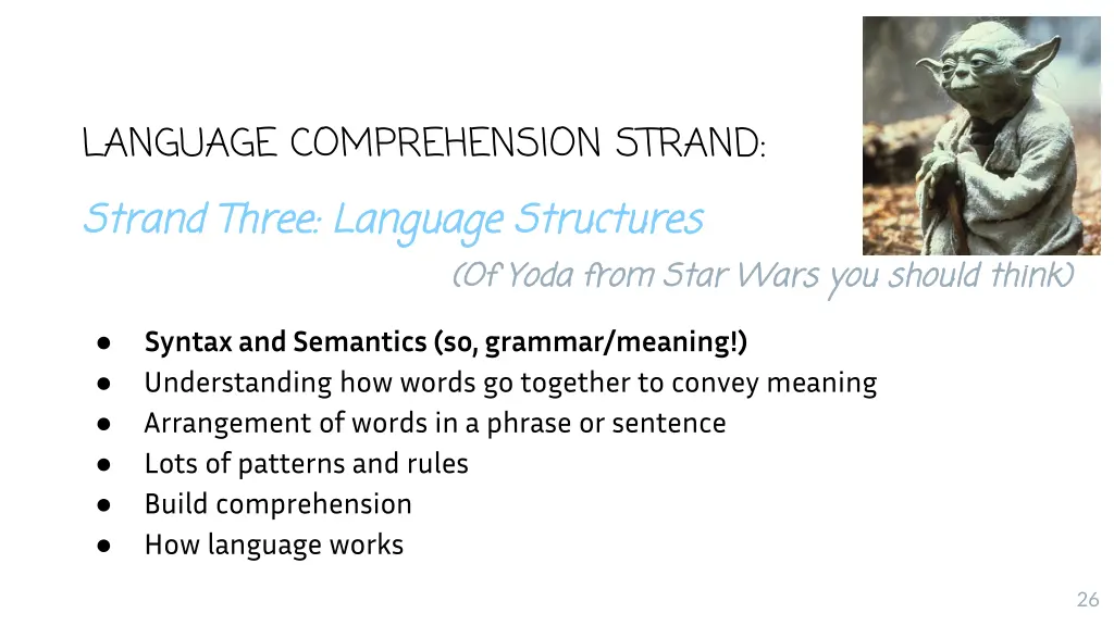 language comprehension strand strand three