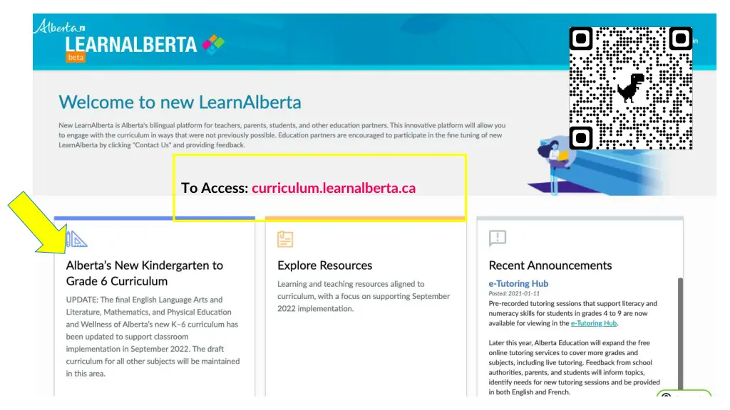 to access curriculum learnalberta ca