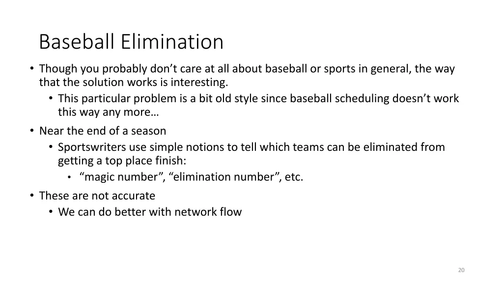 baseball elimination