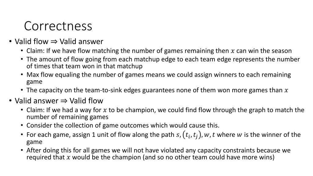 correctness valid flow valid answer claim