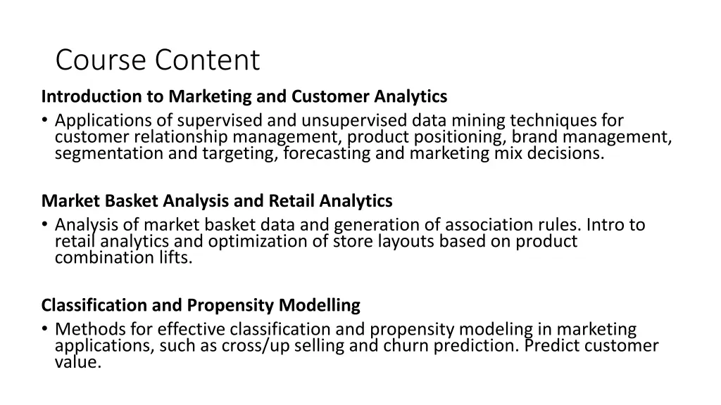 course content introduction to marketing