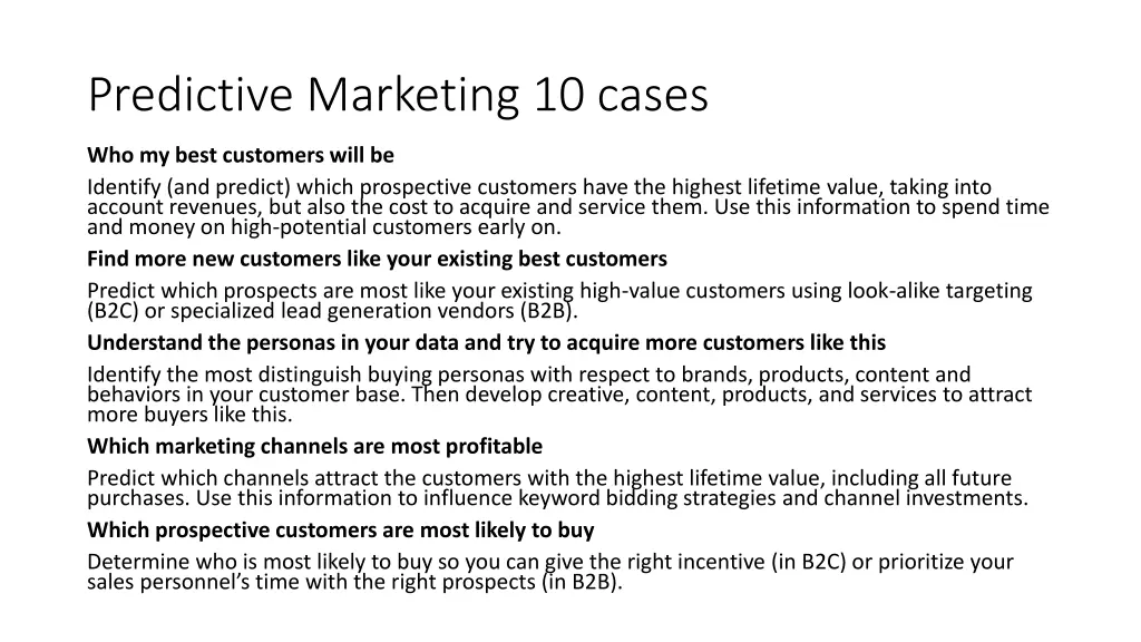 predictive marketing 10 cases