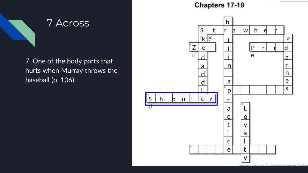 7 across 1