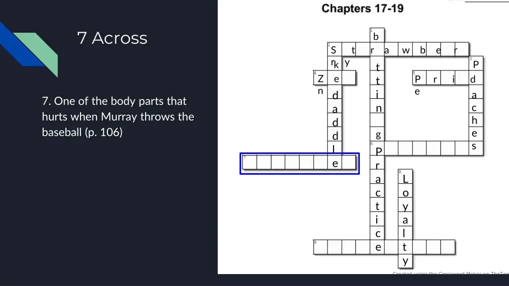 7 across