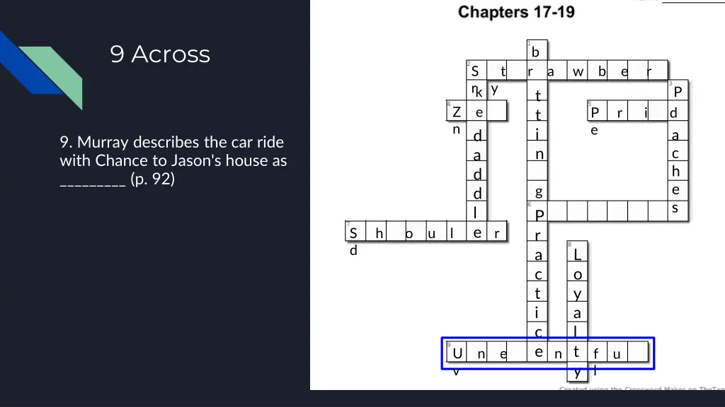 9 across 1