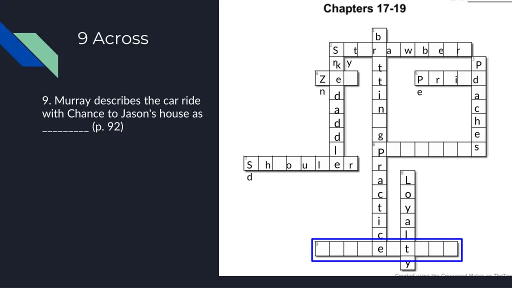 9 across