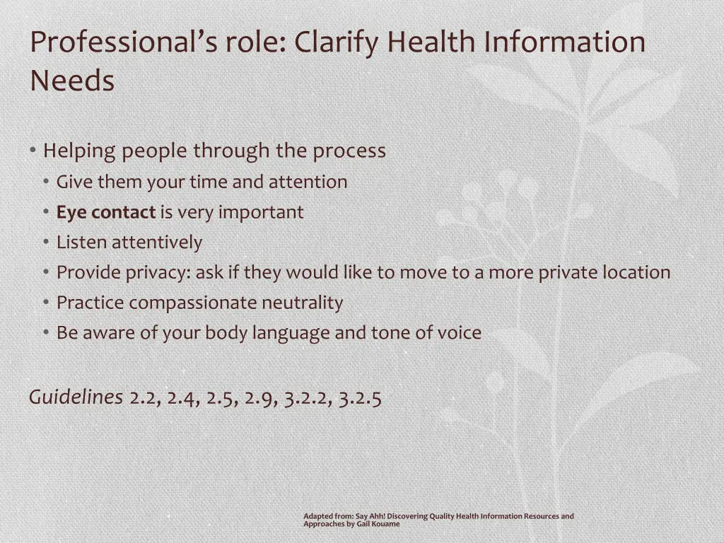 professional s role clarify health information 1