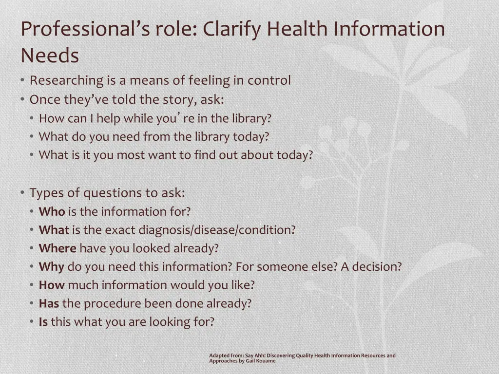 professional s role clarify health information 2