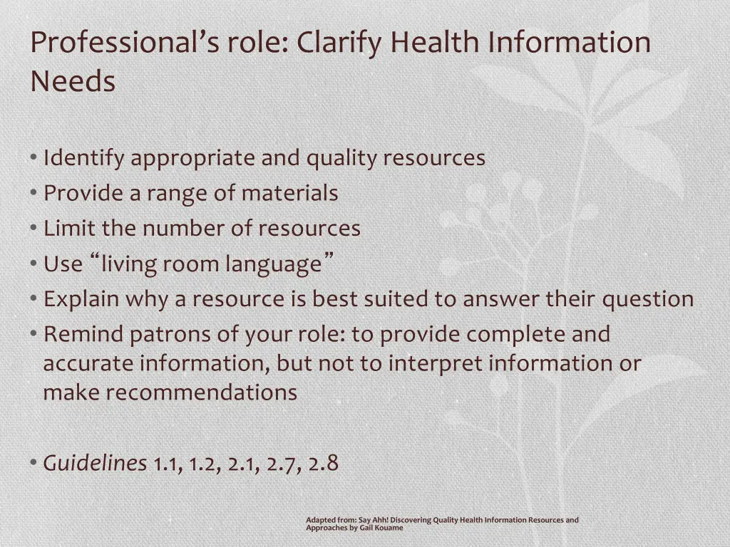 professional s role clarify health information 3