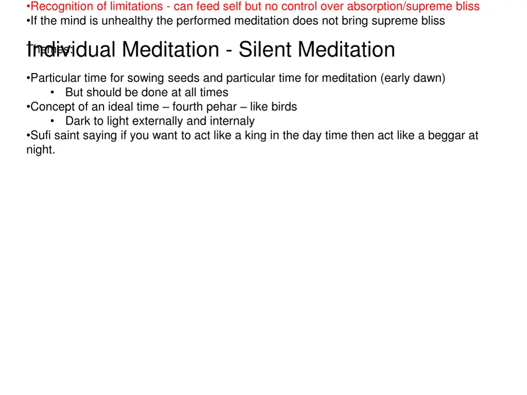 recognition of limitations can feed self