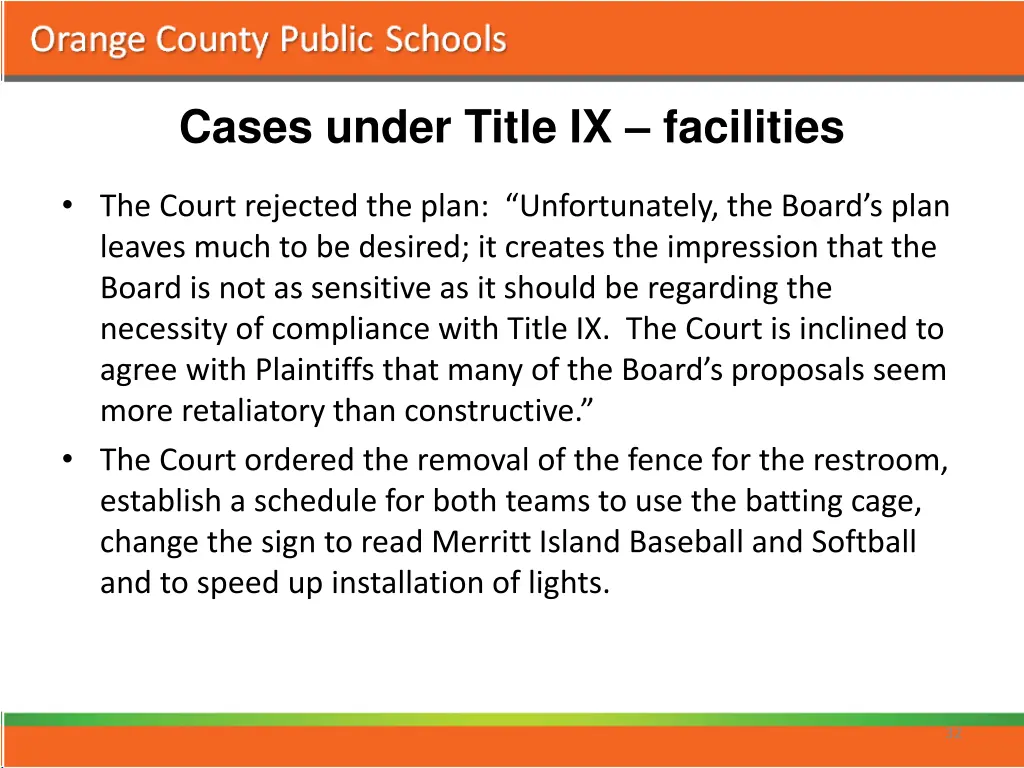 cases under title ix facilities 5