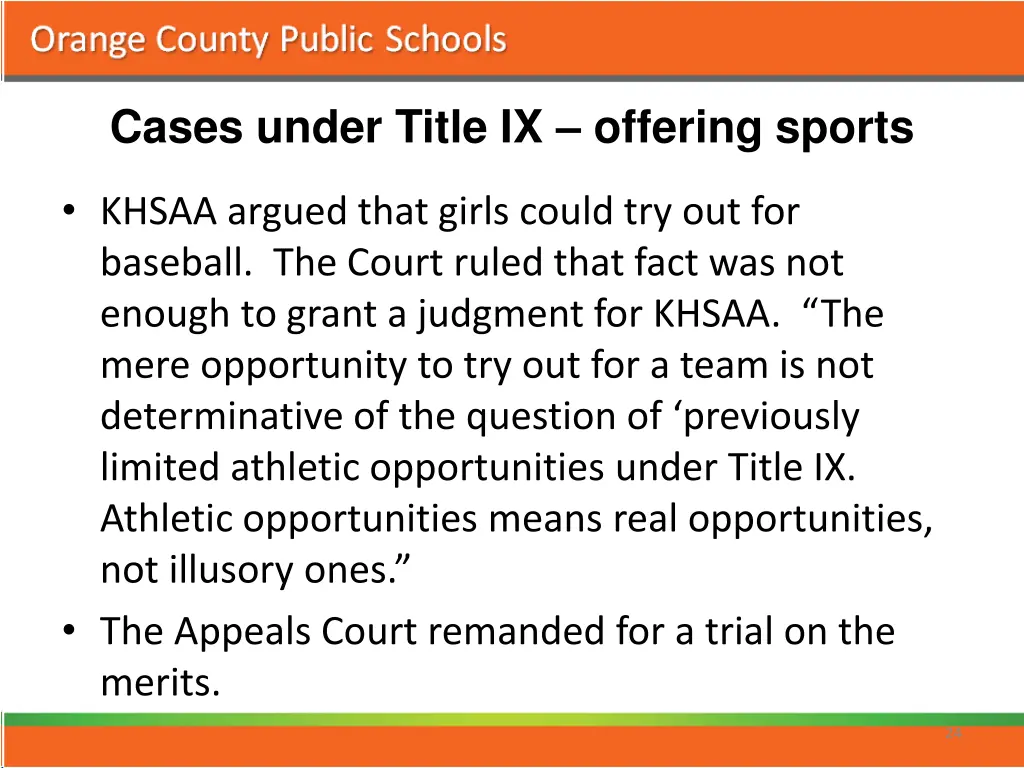 cases under title ix offering sports 2