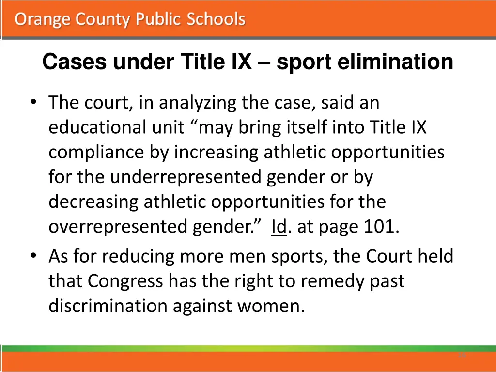 cases under title ix sport elimination 1