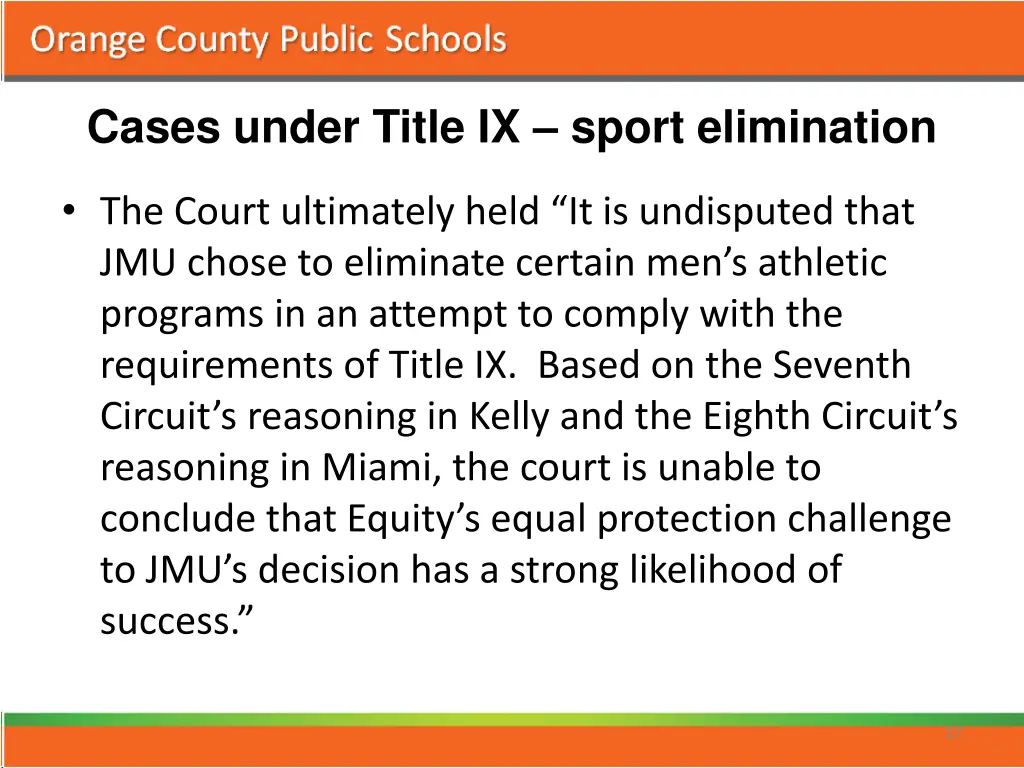 cases under title ix sport elimination 2
