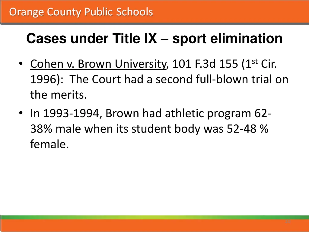 cases under title ix sport elimination 5