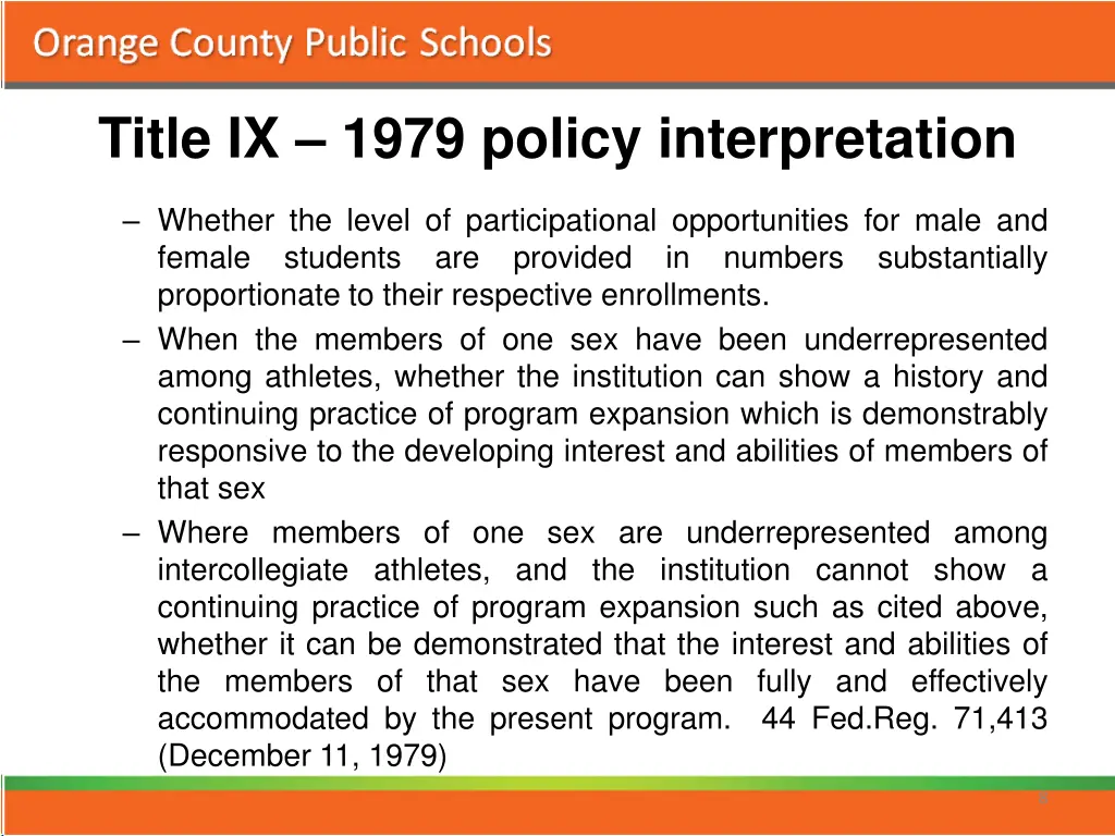 title ix 1979 policy interpretation 1