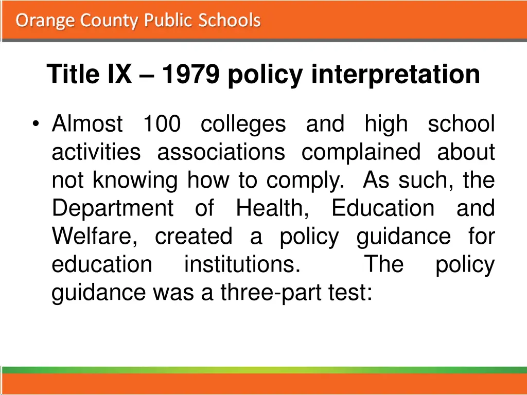 title ix 1979 policy interpretation