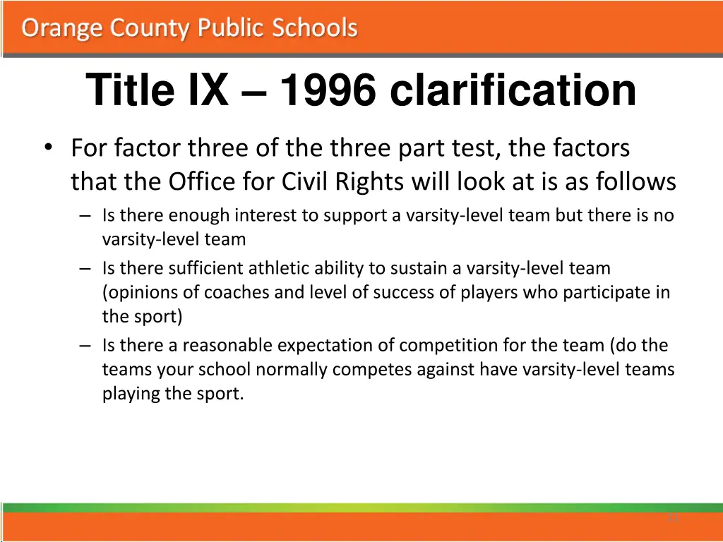 title ix 1996 clarification 2