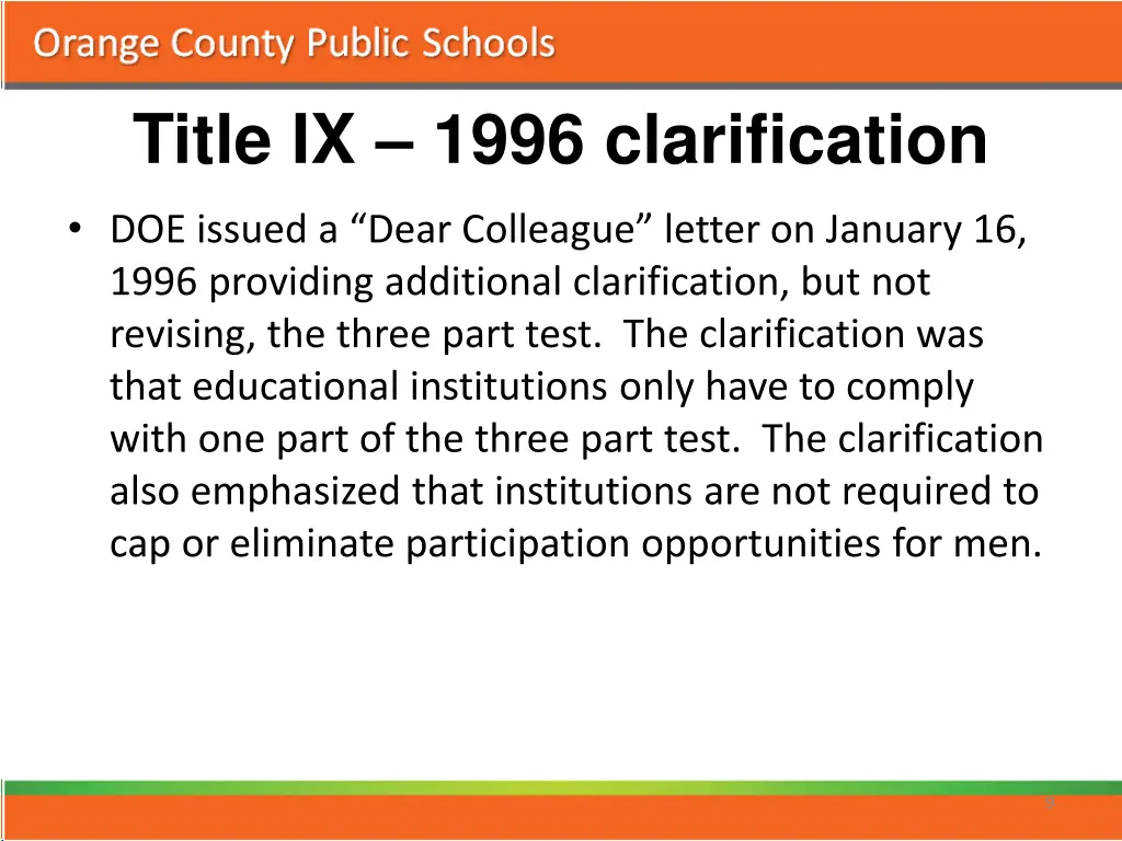 title ix 1996 clarification