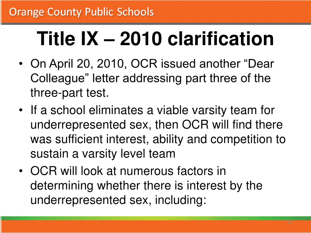 title ix 2010 clarification