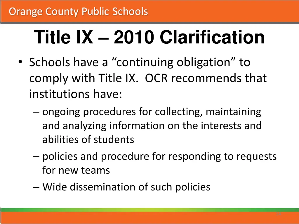 title ix 2010 clarification schools have