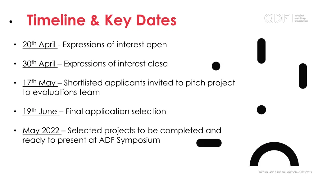 timeline key dates