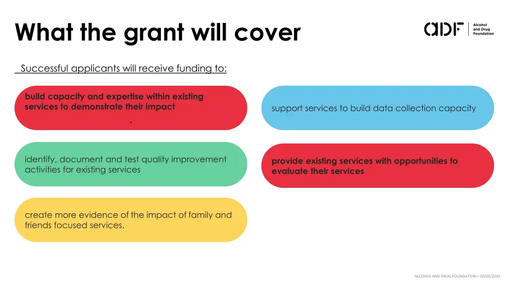 what the grant will cover