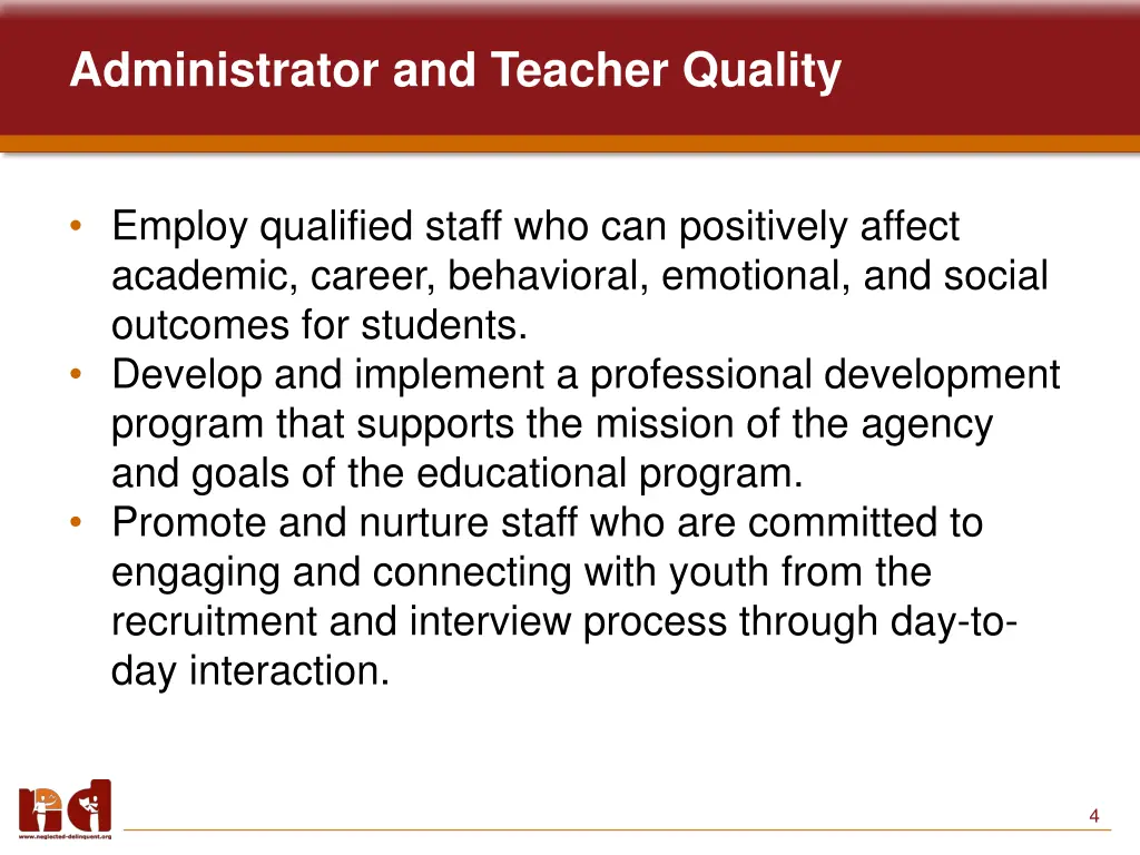 administrator and teacher quality